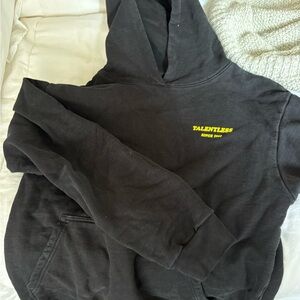 TALENTLESS Black Hoodie with Yellow Logo